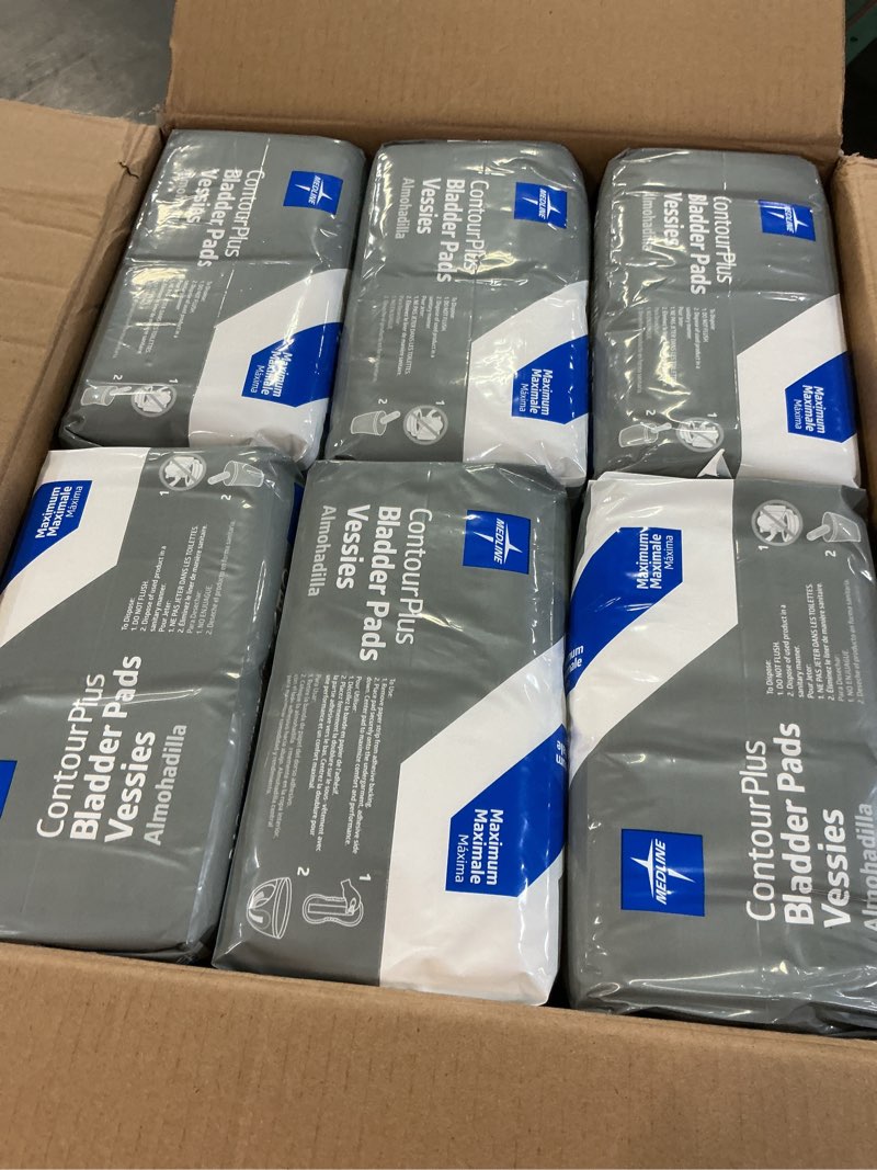 Condition photo showing New/Like New for medline contourplus bladder control incontinence pads, maximum absorbency, 6.5" x 13.5", 28 count (pack of 6) maximum absorbency count of 168