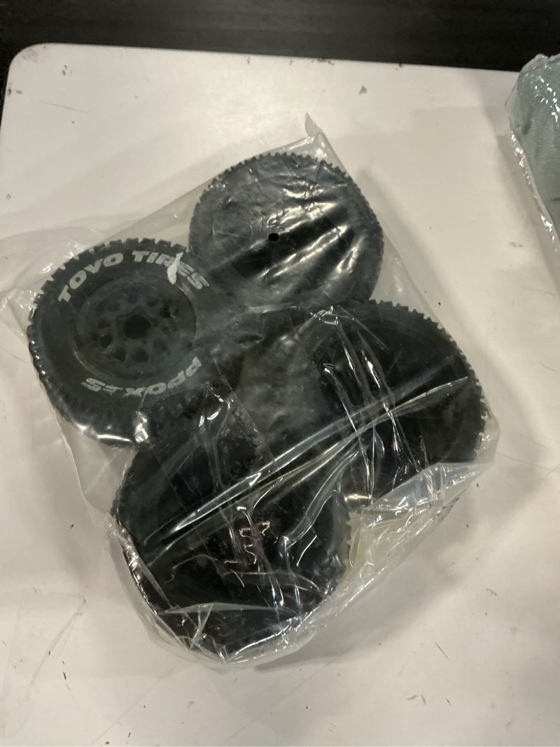 Condition photo showing As Is for lifehead 1/10 rc short course truck tires for all terrain?suitable for traxxas slash4x4 huanqi 727 arrma senton 3s losi ford raptor baja rey/ 113mm od high-performance short-haul truck tires?black? style 2