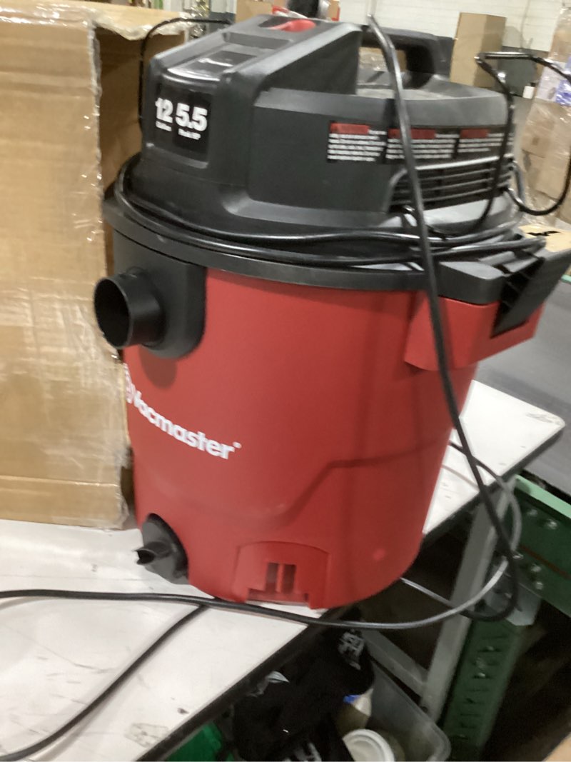 Condition photo showing As Is for vacmaster 12-gallon 5.5 peak hp heavy-duty wet/dry vacuum - vjh1211pf 1101 12 gallon