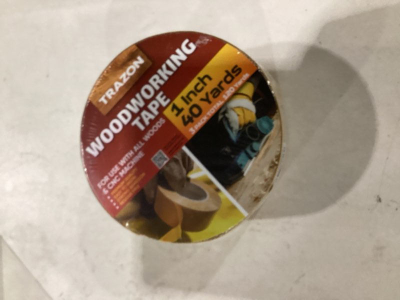 Condition photo showing New/Like New for trazon double sided woodworking tape super strong, 3 pack, 1 inch x 120 feet, wood crafter sticky tool, two side adhesive for router templates and cnc machine, removable & residue free 3 1 inch x 120 feet