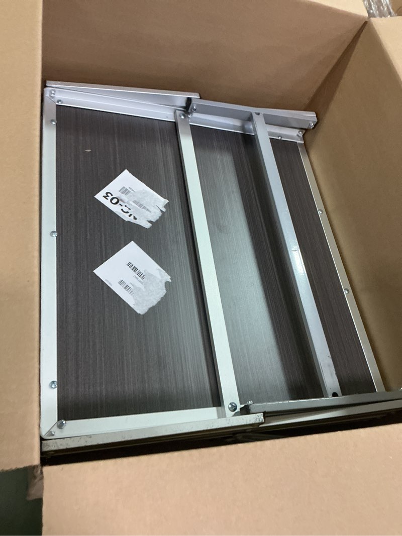 Condition photo showing Good Condition for Extra Wide Dog Stairs for Large Dogs, Foldable Dog Ramp for Car with Non Slip Rug Surface, Portable Pet Steps for Cars, SUV, High Beds, Trucks, Supports up to 200 lbs (for The Trunk of The Car Only) Extra Wide-Rug 4 Steps with Iron Bars