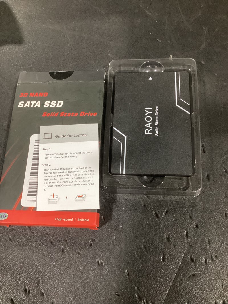 Condition photo showing Good Condition for raoyi 1tb internal ssd sata iii 6gb/s 2.5” solid state drive 3d nand flash advanced ssd hard drive up to 550mb/s sata 3 ssd upgrade performance for pc laptop 1tb sata 2.5"