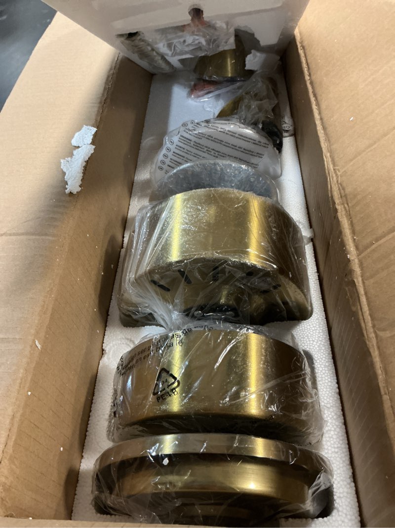 Condition photo showing Good Condition for 60 Inch Modern White and Gold Ceiling Fan with Lights, 3 Blade, Energy Efficient DC Motor, Smart App & Remote Control, 7230 CFM, 6 Speeds, 3 Light Colors, Indoor/Outdoor Gold White 60 INCH