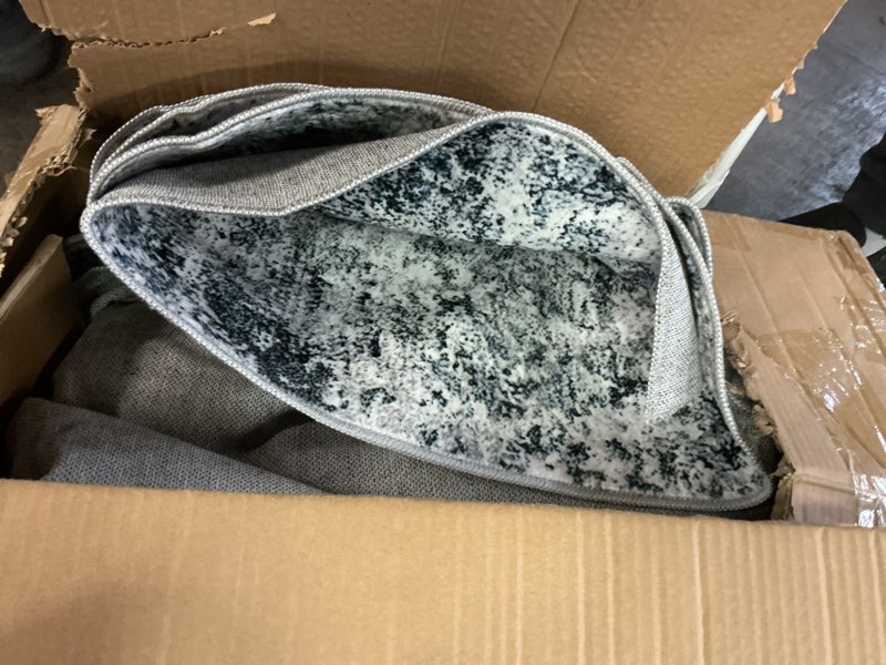 Condition photo showing As Is for RUUGME Washable 8X10 Rug Abstract - Living Room Bedroom Large Area Rug Indoor Farmhouse Stain Resistant Carpet Non-Slip Machine Washable Distressed Soft Room Decor 8X10Grey 8' x 10' (Rectangular) Grey