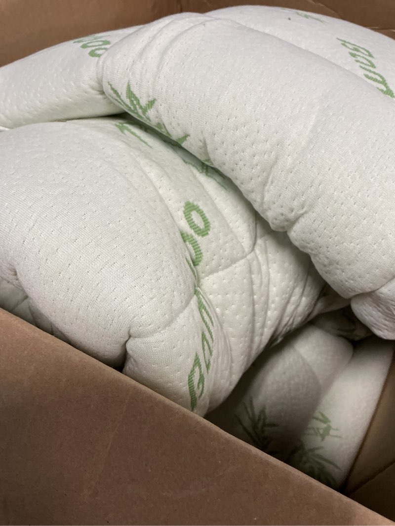 Condition photo showing Good Condition for niagara sleep solution ultra soft king size mattress topper - viscose made from bamboo pillow top mattress pad for back pain relief - naturally cooling for hot sleepers, green king 1 green