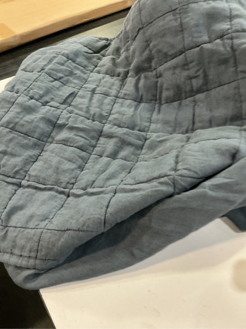 Condition photo showing Good Condition for european linen box quilted euro sham(night fall)(26in x 26in)