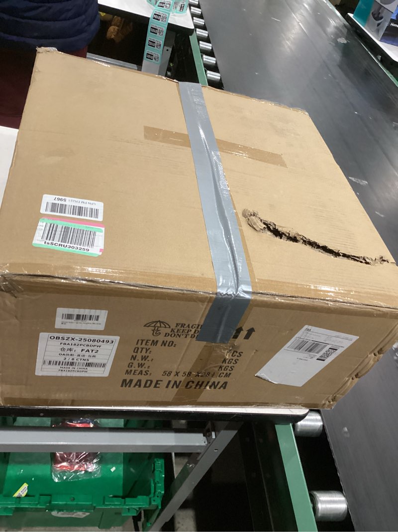 Condition photo showing As Is for Modern 7 Light Dining Room Chandelier,37.4" Black Dimmable Linear Pendant Lights with Globe Glass Shade,Minimalist Island Light for Dining Room, Office, Kitchen Black 37.4 inches