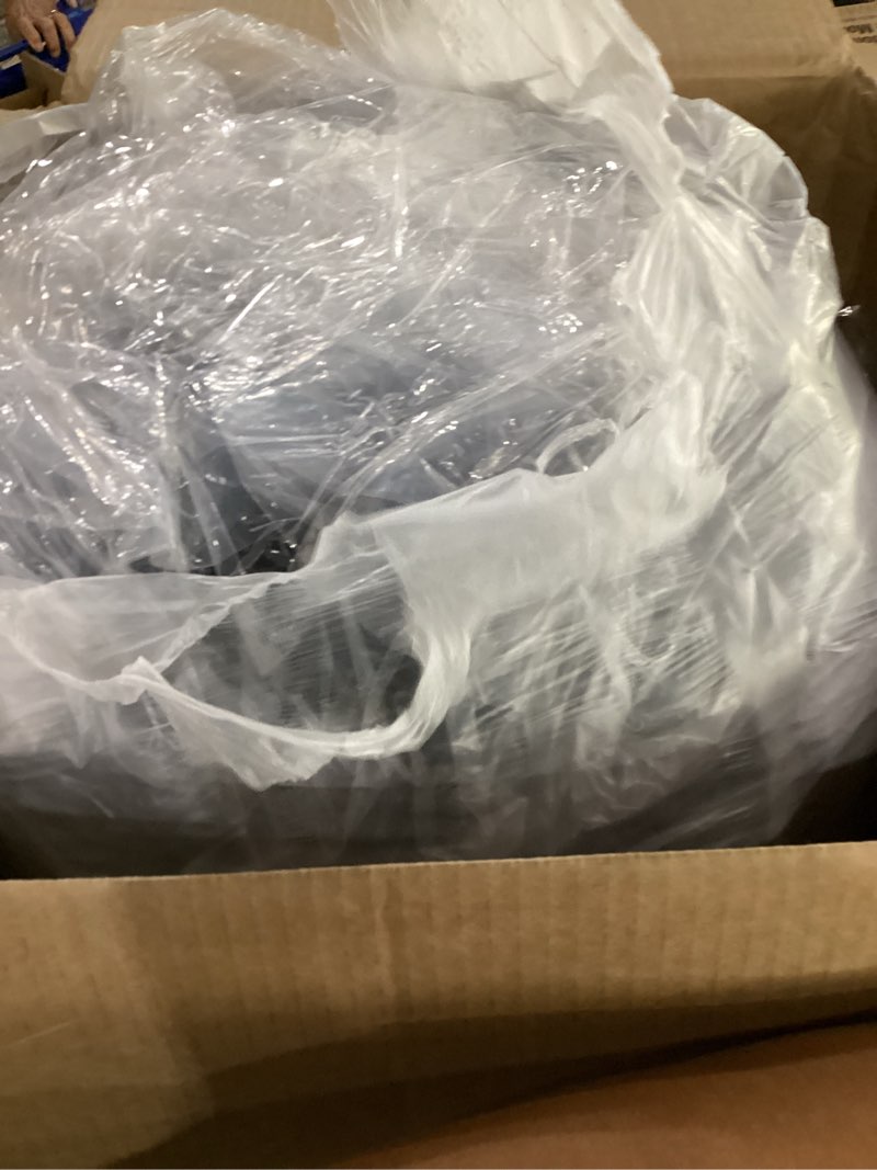 Condition photo showing Good Condition for higogogo round stuffed pouf ottoman, corduroy poufs with foam chunk filling, furry and fluffy pouf foot stool storage ottoman, 20 x 15 floor poufs foot rest for living room, dark grey 20"d x 20"w x 15"h dark grey