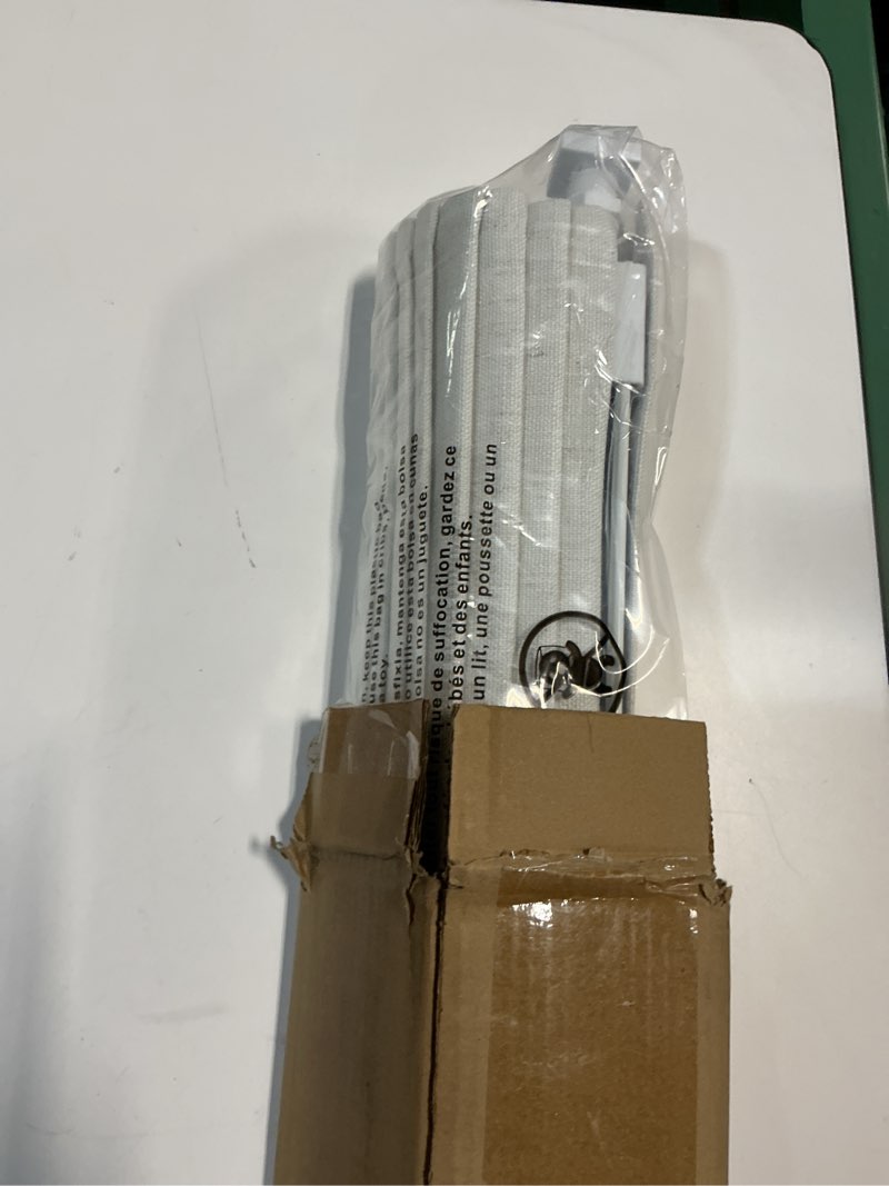 Condition photo showing Good Condition for LazBlinds No Tools No Drill Cordless Roman Shades for Windows, Blackout Thermal Insulated UV Blocking Window Blinds, Room Darkening Fabric Blinds for Indoor Windows, 35'' W x 64'' H, Off White Blackout - Off White 35\" W x 64\" H