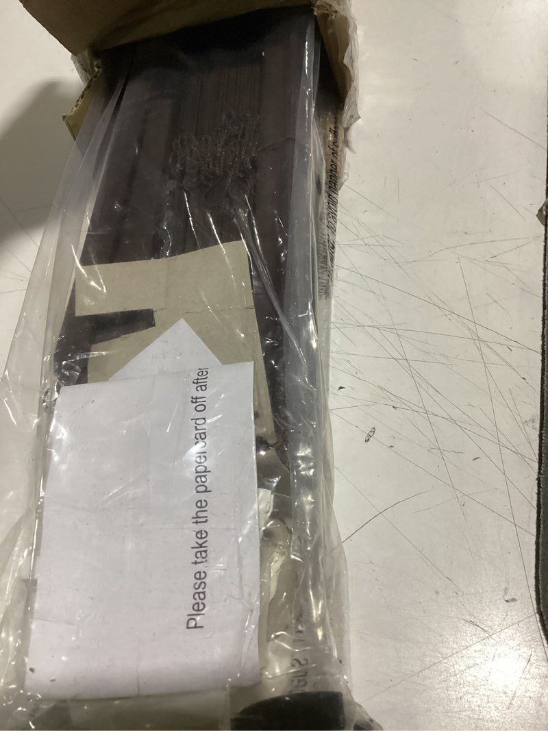Condition photo showing New/Like New for lazblinds no tools no drill 1" vinyl mini blinds, cordless blinds for windows, light filtering horizontal window blinds & shades, 36" w x 64" h, mahogany cordless-mahogany 36" w x 64" h