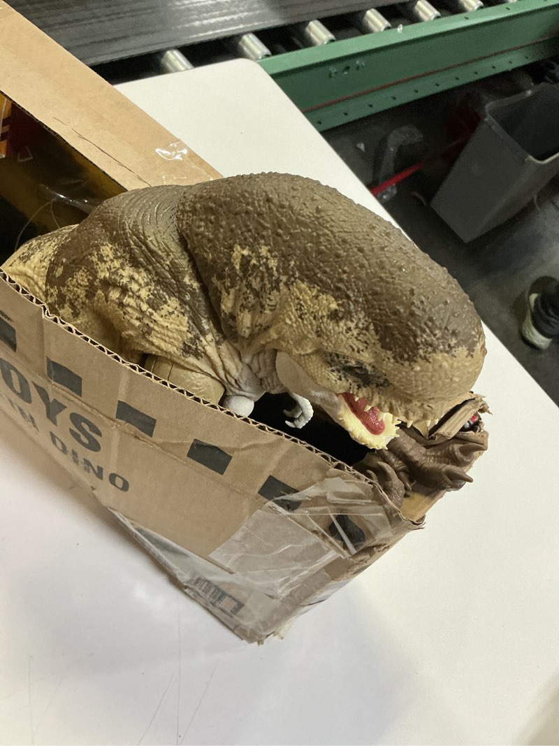 Condition photo showing As Is for Mattel Jurassic World Rebirth Distortus Rex Rumble N Rampage Dinosaur Action Figure 22 Inch with 2 Attack Actions, Content-Accurate, Digital Play