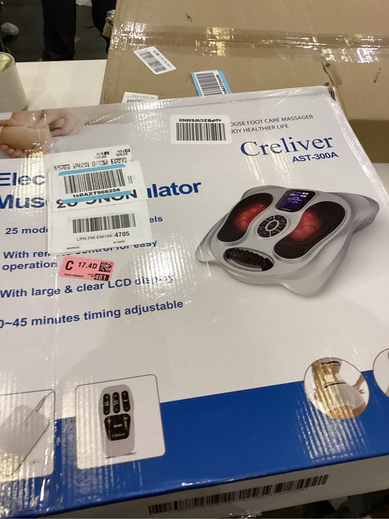Condition photo showing As Is for Creliver Foot Massager for Neuropathy Pain Relief for Feet and Legs, EMS TENS Unit - Nerve Muscle Circulation Stimulator with Electrode Pads, FSA Eligible Items Only List, HSA Store Eligible Items