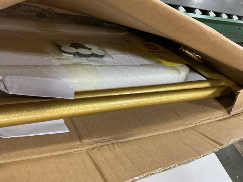 Condition photo showing Good Condition for Metal Gold Coat Racks, Standing Coat Rack with Heavy Base, Modern Coat Tree with Crossbar and 3 Hooks, Entryway Coat Racks for Handbags, Clothing.(67inch) Gold 67in