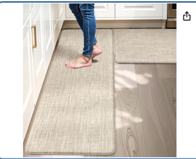 collive kitchen mats for floor 1 pcs, cushioned anti fatigue rugs non slip waterproof kitchen sink ma