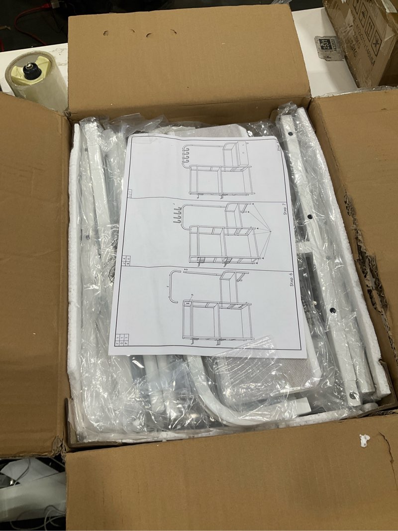 Condition photo showing Good Condition for Purse Organizer for Closet, with Bottom Drawer, Extra Large Capacity 3 Tier Handbag Storage Rack for Women, 10 Purse Hanger and Hooks for Bag Organizer, Floor-Standing, Home, Living Room (White)