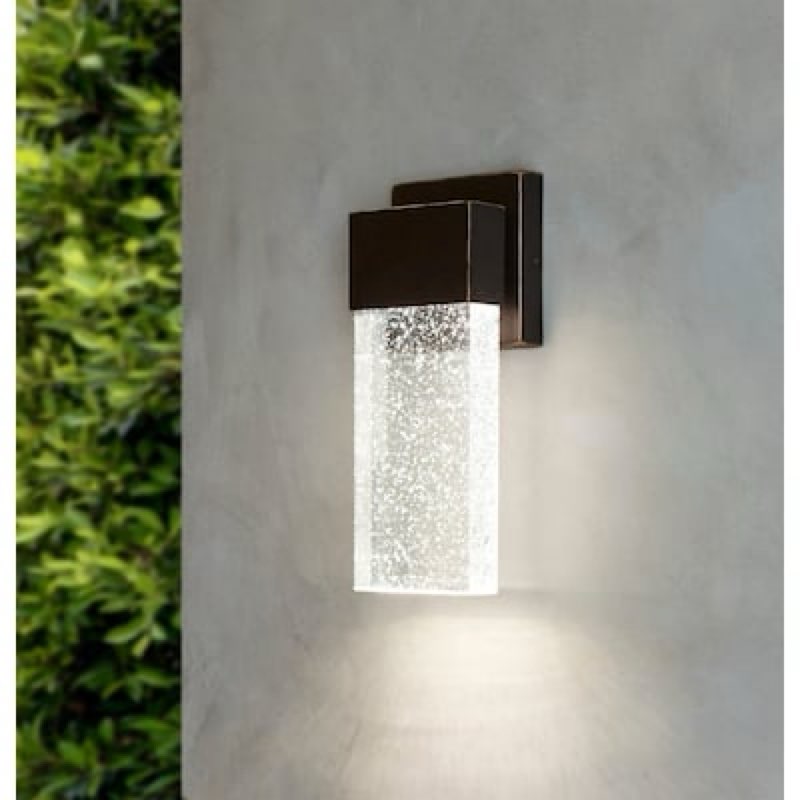 origin 21 waldorf 11.37-in h antique bronze hardwired integrated led outdoor wall light