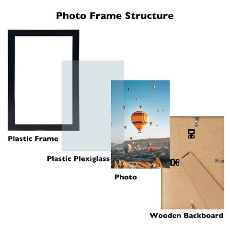 jcjmy 6x9 picture frame black for wall hanging or tabletop- wall mounting horizontally or vertically 6 x 9 wall gallery poster photo frame for 6 by 9 photos black