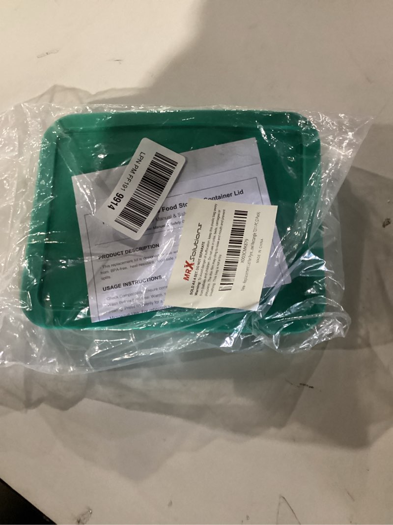 Condition photo showing Good Condition for Pyrex Bundle - 2 Items: 7210-PC 3-Cup Light Green Plastic Food Storage Lids