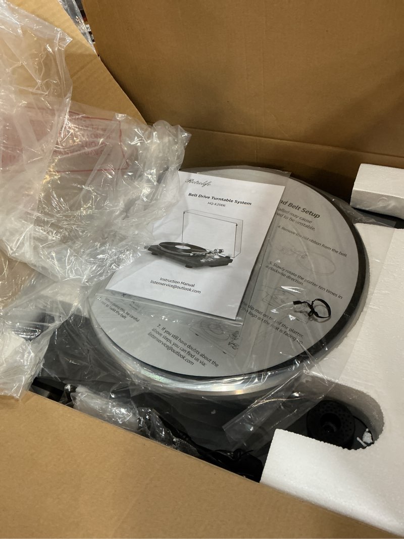 Condition photo showing Good Condition for turntable for vinyl record wireless output record player aluminium platter belt-drive lp turn table 2 speed phono rca line out at-3600l mm cartridge audio sound usb digital to pc vinyl recording black black silver aluminum platter+ aluminum tonearm