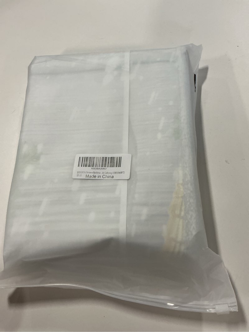 Condition photo showing New/Like New for SJOLOON Christmas Backdrop White Wood Floor with Snowflake Backdrop Xmas Tree Gifts Background for Christmas Party Decoration Family Gathering 12392(10x10FT)