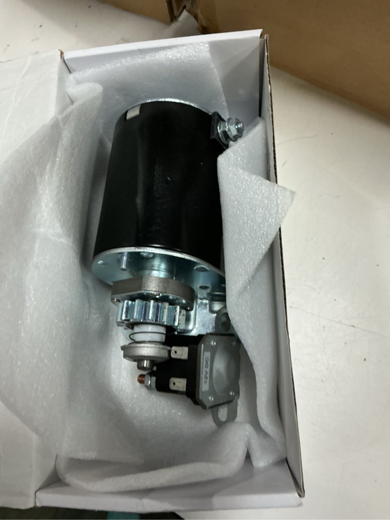 Condition photo showing As Is for 14 tooth starter motor replaces for 42 inch troy bilt bronco, pony riding lawn mower tractors with briggs stratton intek ic ohv 17hp 17.5hp 18hp 18.5hp 19hp 19.5hp 20hp engine
