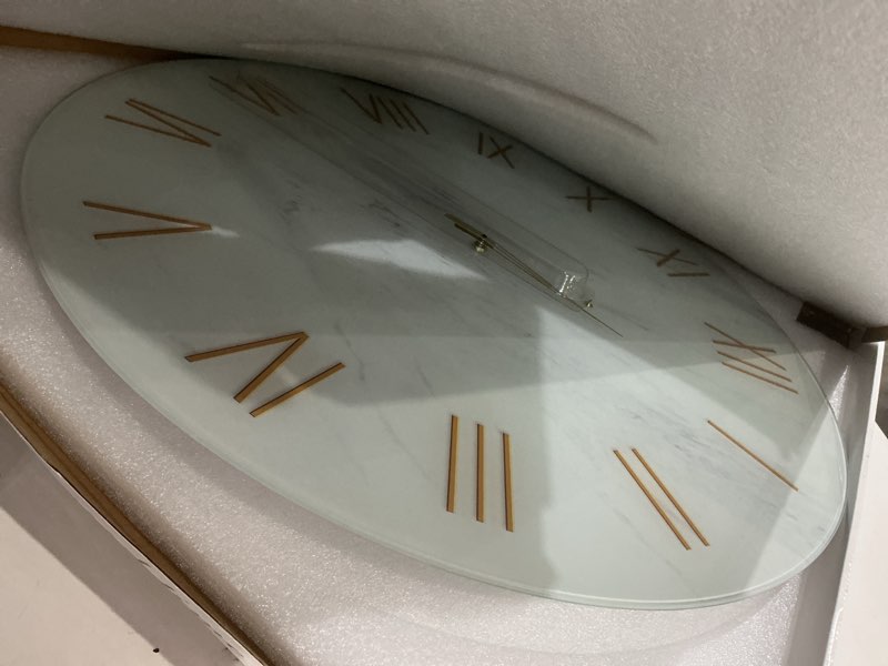 Condition photo showing Good Condition for White ))Oversized Decorative Clocks Battery OperatedWall Clock for Office Round Non Ticking Wall Clock Silent 24