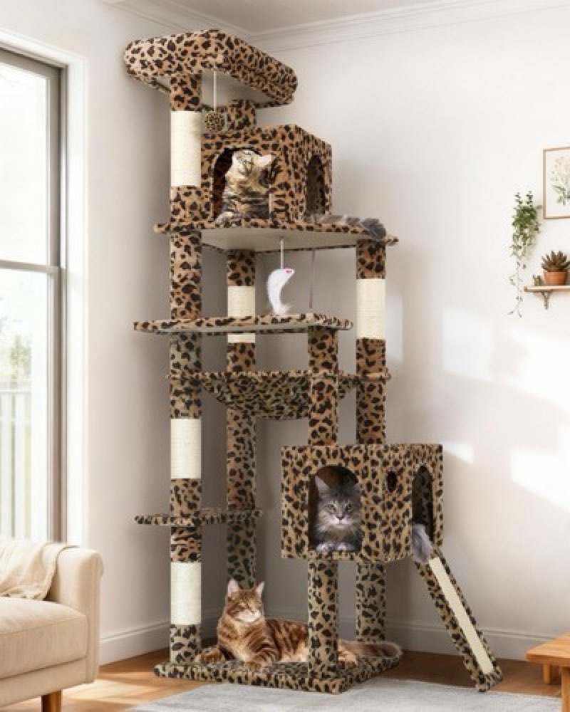 Globlazer Heavy Duty Cat Tree Tower, 70inch Sturdy Cat Tree for Indoor Cats Sturdy Large Cat Tower w