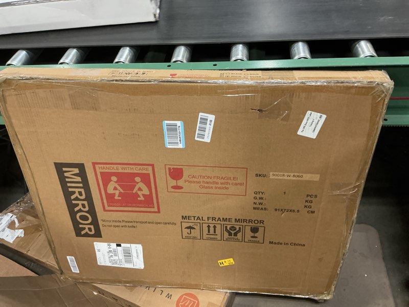 Condition photo showing New/Like New for Vanity Mirror with Lights, 34'' x 25.6'' Lighted Makeup Mirror, Touch Screen with 3-Color Lighting, Dimmable for Vanity Desk Tabletop Round White White 34"L x 25.6"W