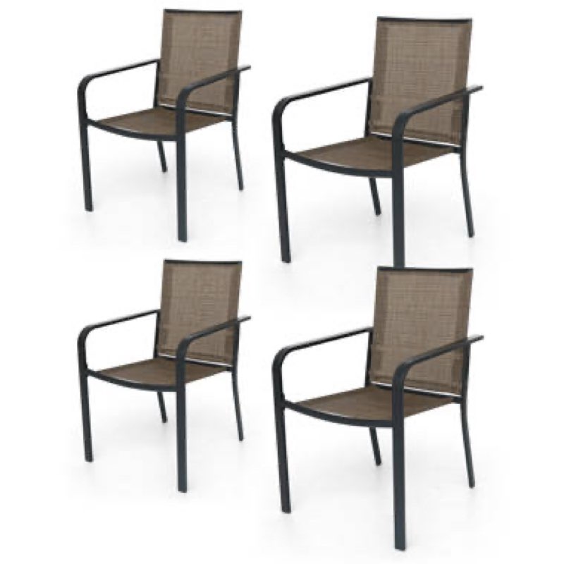 Rikelme Outdoor Stacking Dining Armchair (set of 4)