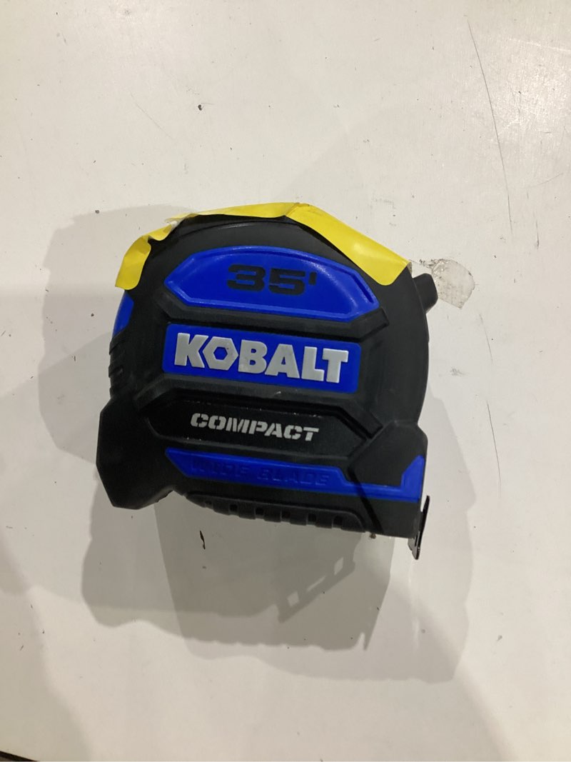 Condition photo showing As Is for kobalt blue compact wide blade 35-ft tape measure
