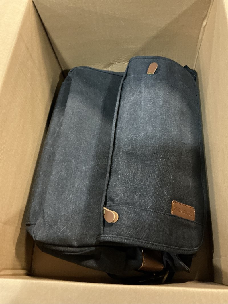 Condition photo showing As Is for RAINSMORE Messenger Bag for Men 17-17.3 Inch Laptop Bag Water-resistant Canvas Computer Shoulder Bag Office Work Briefcase Large Casual Satchel Bags for Men Bookbag for College, Black