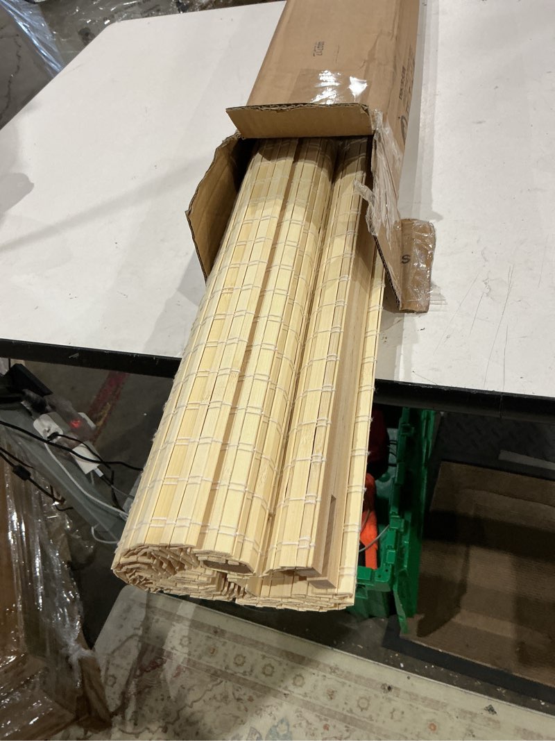 Condition photo showing Good Condition for seeye cordless bamboo roman shades, blackout natural bamboo blinds for indoor windows, roll up blind privacy shade for home, office, door, uv resistant & easy to install, 36" w x 64" h, natural privacy - natural 36"w x 64"h