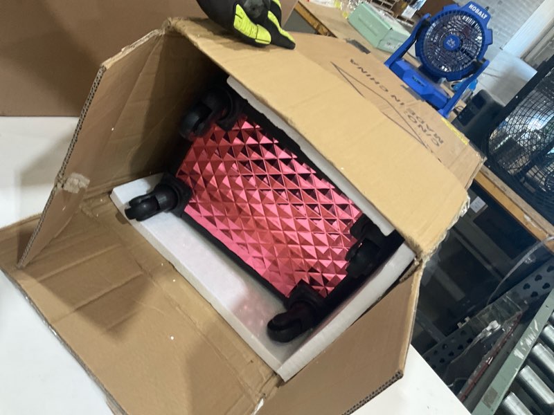 Condition photo showing As Is for stagiant rolling makeup train case large storage cosmetic trolley 4 tray with sliding rail removable middle layer with key swivel wheels salon barber case traveling cart trunk