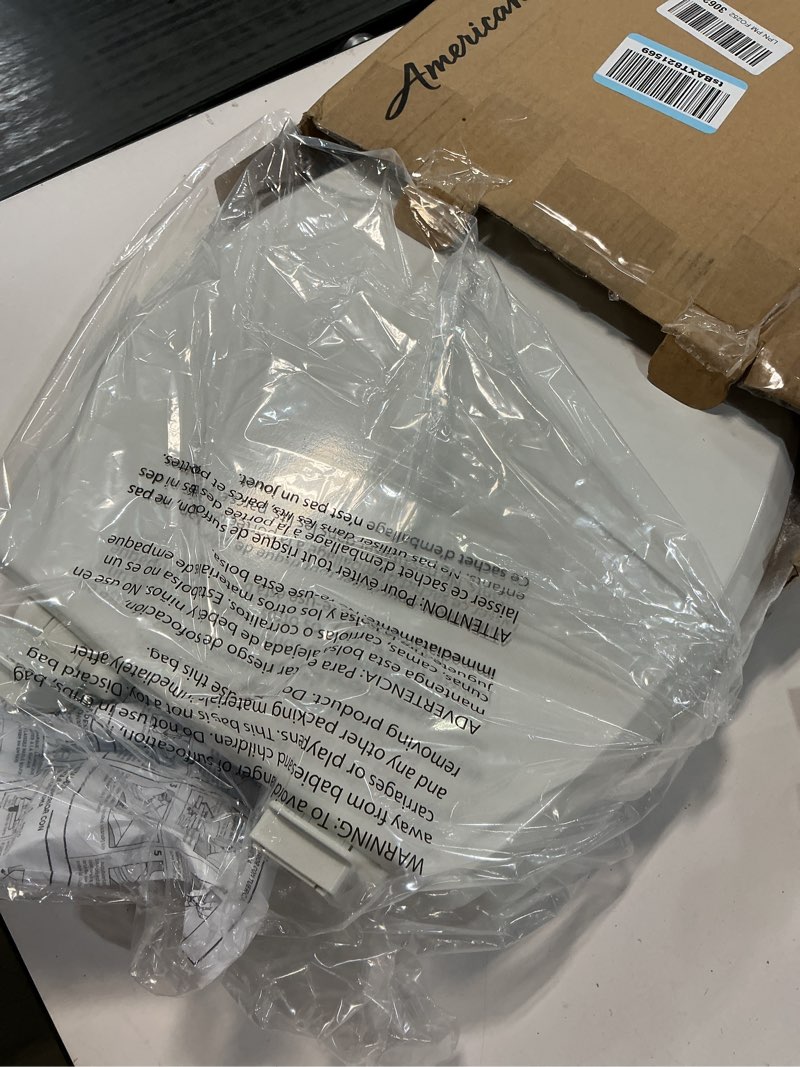 Condition photo showing As Is for American Standard 5503A00B.020 Transitional Slow-Close Elongated Front Toilet Seat, White