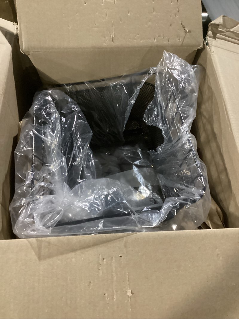 Condition photo showing Good Condition for folding rear bicycle basket, metal wire, black, 55 lbs, 14.5 x 10.6 x 7.8 inches, rack mount, universal
