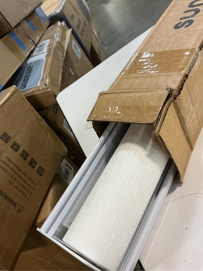 Condition photo showing Good Condition for 33" w x 72" h cordless light filtering roller shade for windows, free stop windows shades, thermal insulated linen-style blinds for home and office, modern window blind color-matched (white) 33"w x 72"h white