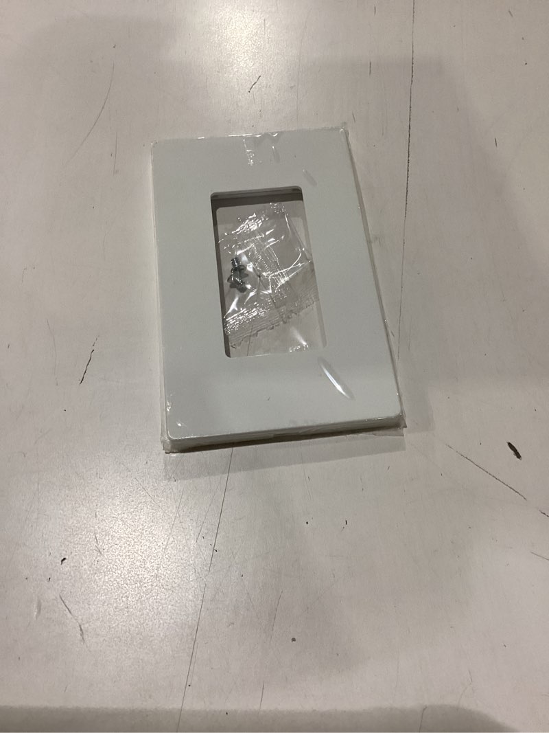 Condition photo showing New/Like New for 50 pack bestten 1 gang screwless wall plate, uswp4 glossy off white, decorator outlet cover, light switch face plate, decorative receptacle wallplate, h4.69” x w2.91” 1 gang 50 pack gloss off white