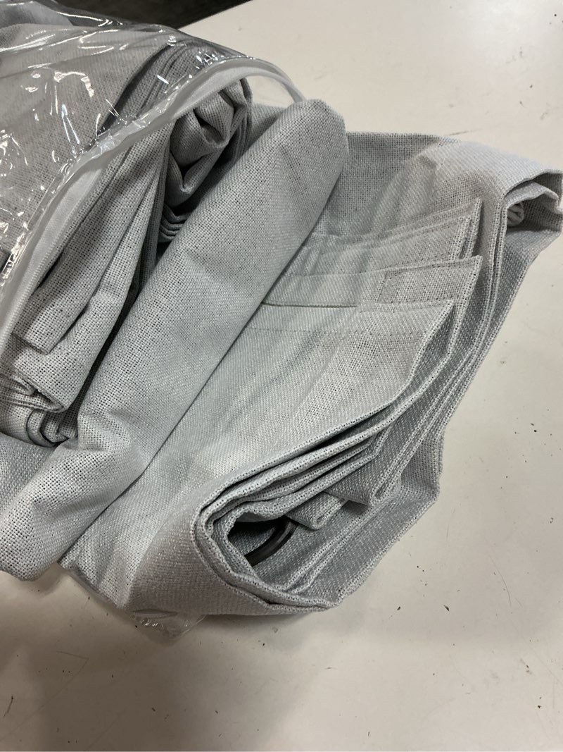 Condition photo showing Good Condition for miulee 100% blackout linen textured curtains for bedroom solid thermal insulated heathered white grommet room darkening curtains & drapes luxury decor for living room 52 x 108 inch (2 panels) heathered white 52"w x 108"l (pack of 2) 2