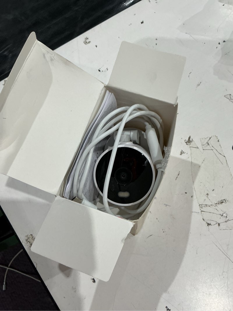 Condition photo showing Good Condition for aqara g100, 2k indoor/outdoor security camera, homekit secure video, 2-way audio, spotlight color/ir night vision, ai detection, 140° fov, wi-fi 6, supports homekit, alexa, google and ifttt, white