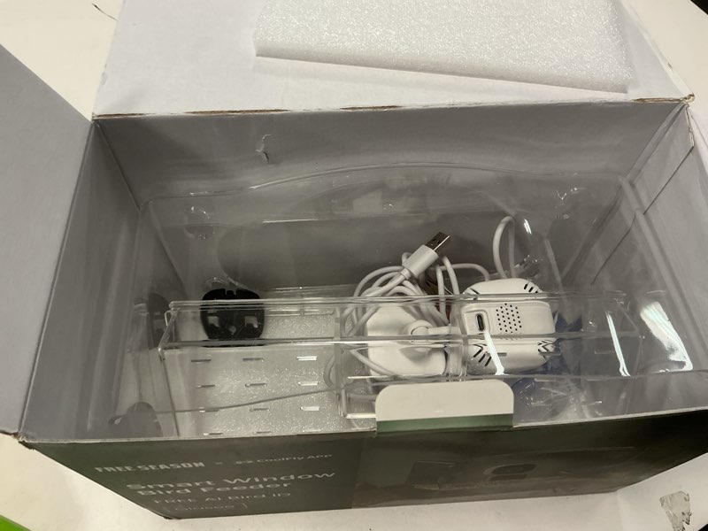 Condition photo showing As Is for Smart Bird Feeder with Camera & AI Bird Identifier, 2K HD Auto-Capture Video, Window Mounted with Strong Suction Cups, Unique Christmas Gift for Elderly Parents, Birding Lovers