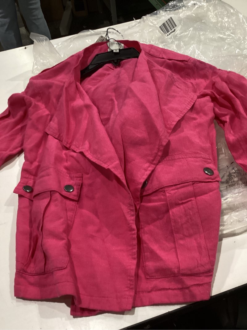 NIC+ZOE Women's Rumba Linen Moto Jacket, Wild Pink