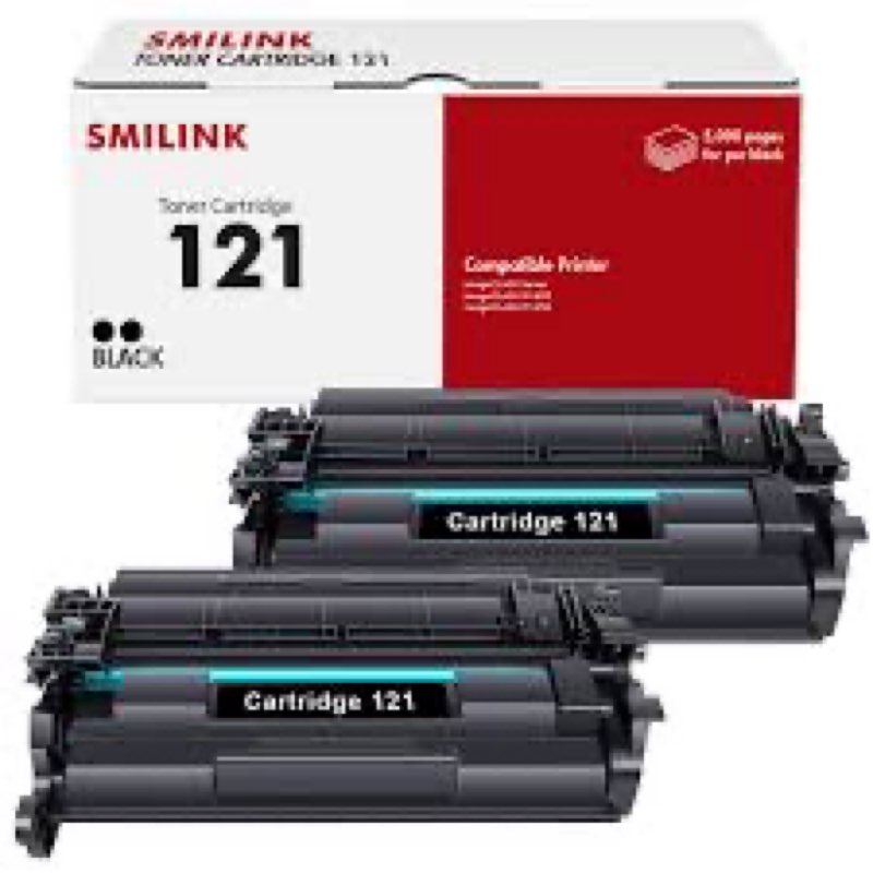 121 Black Toner Cartridge High Yield (2-Pack) Compatible 121 Toner Cartridges Replacement for Canon 