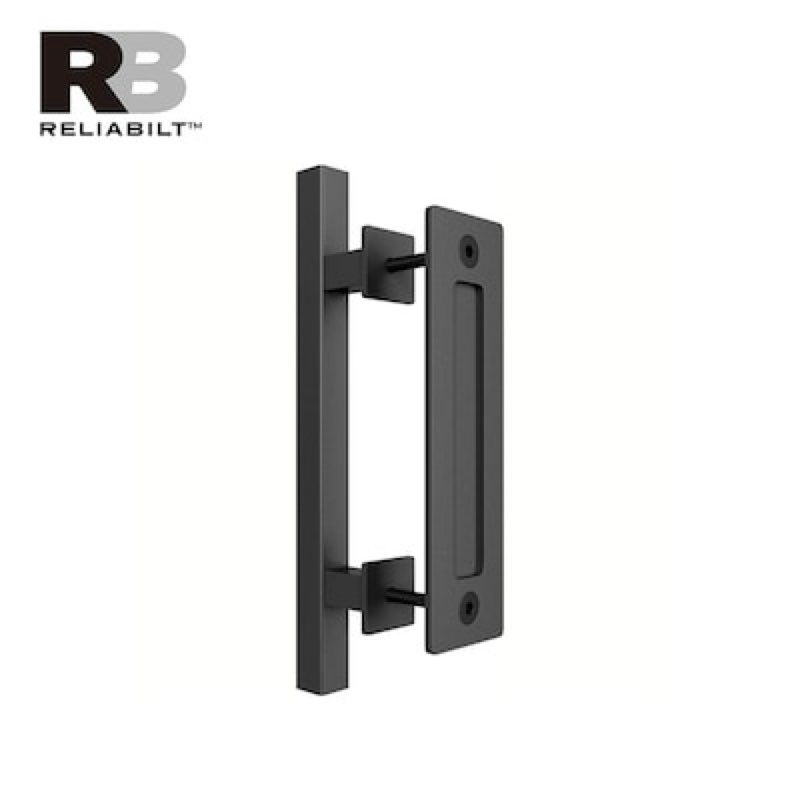 RELIABILT Matte Black Indoor Single Double Barn door handle