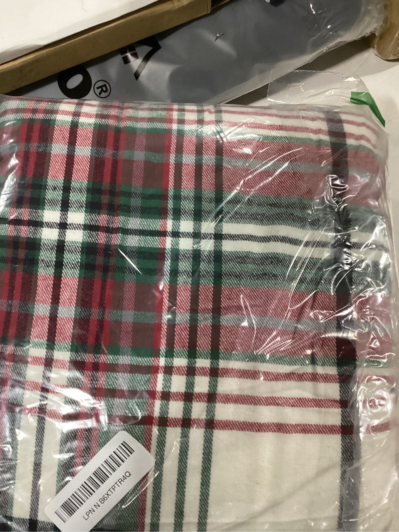 Condition photo showing Good Condition for eddie bauer - blanket, super soft reversible sherpa & brushed fleece bedding, throw blankets for couch, ideal for lounging (montlake plaid red)