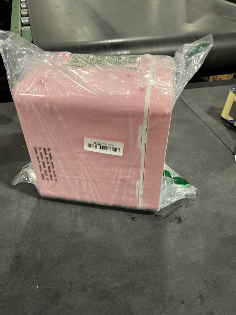 Condition photo showing As Is for BOGDA Mini Skincare Fridge (4 Liter/6 Can) with Dimmable LED Light Mirror, Cooler and Warmer for Refrigerating Make Up, Skin Care and Food, Portable Mini Fridge for Bedroom, Office and Car, Pink