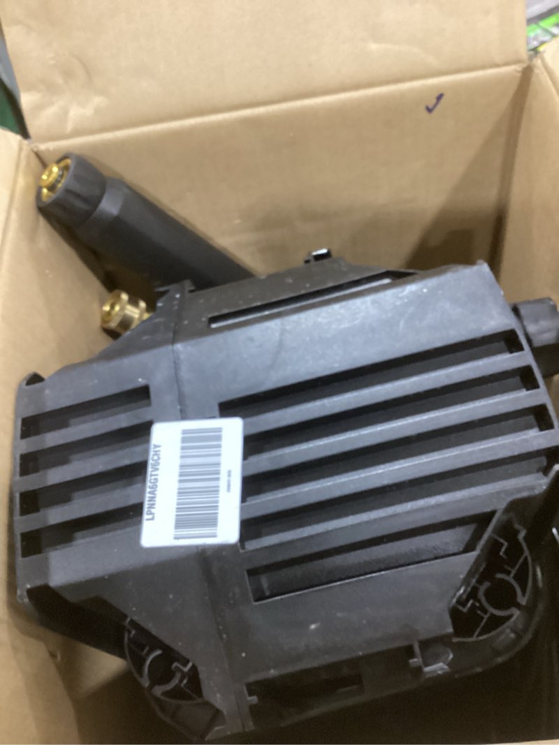 Condition photo showing As Is for westinghouse epx3500 electric pressure washer, 2500 max psi 1.76 max gpm with anti-tipping technology, onboard soap tank, pro-style steel wand, 5-nozzle set, for cars/fences/driveways/home/patios