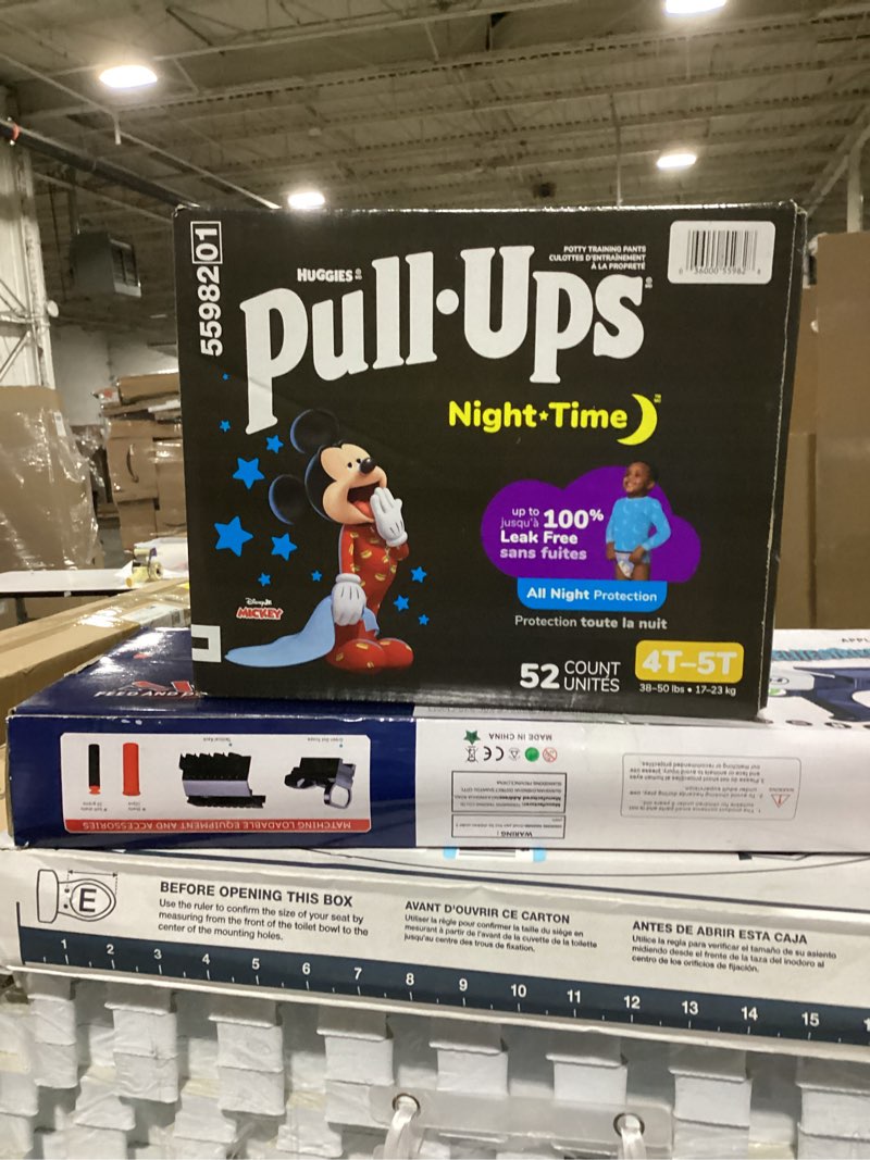 Condition photo showing New/Like New for pull-ups boys' night-time potty training pants, size 4t-5t overnight training underwear (38-50 lbs), 52 ct