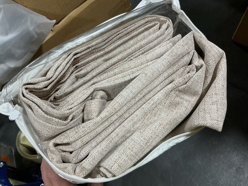 Condition photo showing Good Condition for MIULEE 100% Blackout Linen Textured Curtains for Bedroom Solid Thermal Insulated Natural Beige Grommet Room Darkening Curtains & Drapes Luxury Decor for Living Room Nursery 52 x 84 Inch (2 Panels) Beige 52"W x 84"L (Pack of 2)