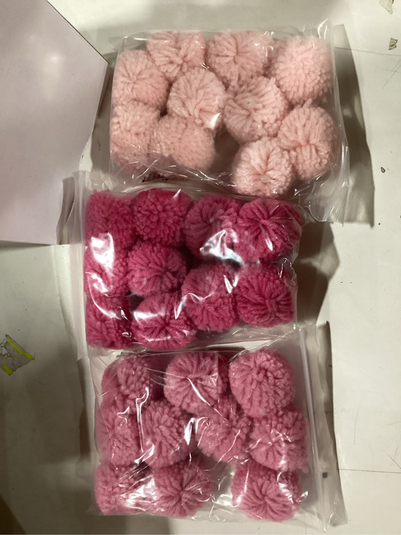 Condition photo showing New/Like New for Gemscream 50 Pcs 2 Inch Pink Yarn Pom Poms for Crafts Large Fuzzy Pompoms Big Pom Balls for DIY Hats Holiday Party Hanging Ornaments Home Decor Pink 2 Inch