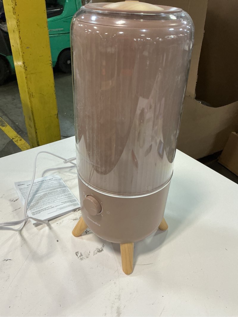 Condition photo showing Good Condition for Homedics Ultrasonic Humidifier, Bedrooms and Home Offices, 0.97-Gallon Tank, 45-Hour Runtime, Visible Ultra-Quiet Cool Mist, Aromatherapy, Demineralization Cartridge, Night-Light, Auto-Off, Taupe